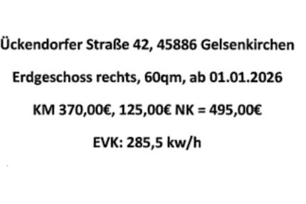 Wohnung zu vermieten Ückendorfer Str. in Gelsenkirchen-Ückendorf 3 zimmer