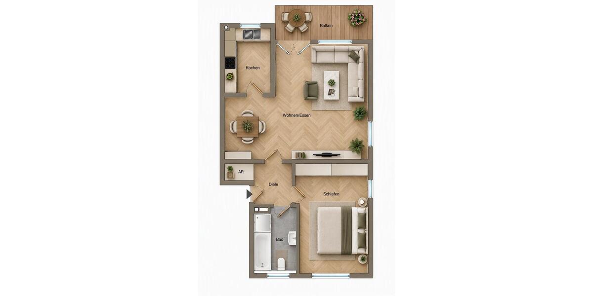 Etagenwohnung Bottrop Ebel - 2.5 Zimmer, 67 m&sup2;, 230.000&euro; | Angebot:27499415