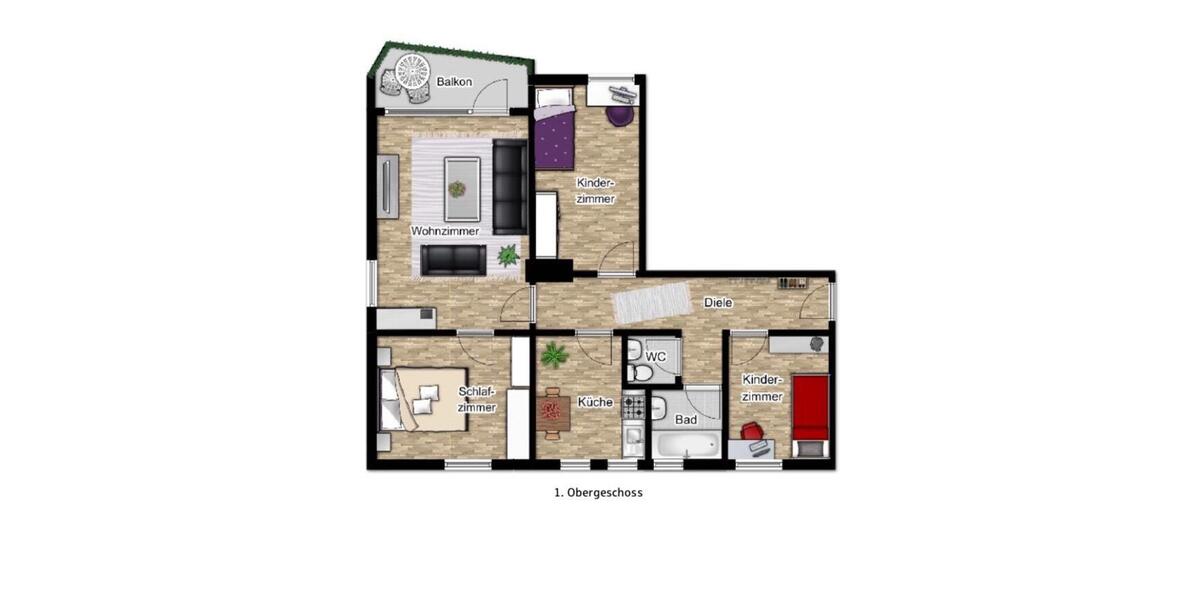 Etagenwohnung Oberhausen - 4.5 Zimmer, 82 m&sup2;, 229.000&euro; | Angebot:27459333