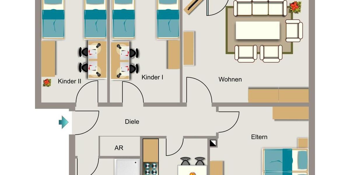 Etagenwohnung Voerde (Niederrhein) - 4.5 Zimmer, 72 m&sup2;, 576&euro; | Angebot:25563147