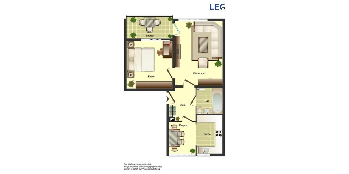 Erdgeschoßwohnung Wuppertal Gemarkung Langerfeld - 2 Zimmer, 54 m&sup2;, 519&euro; | Angebot:26463908