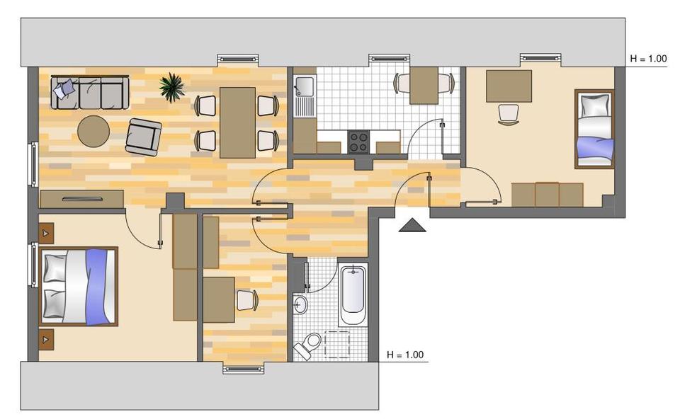 Dachgeschoßwohnung Essen Stadtbezirk VI - 3.5 Zimmer, 71 m&sup2;, 649&euro; | Angebot:26068969