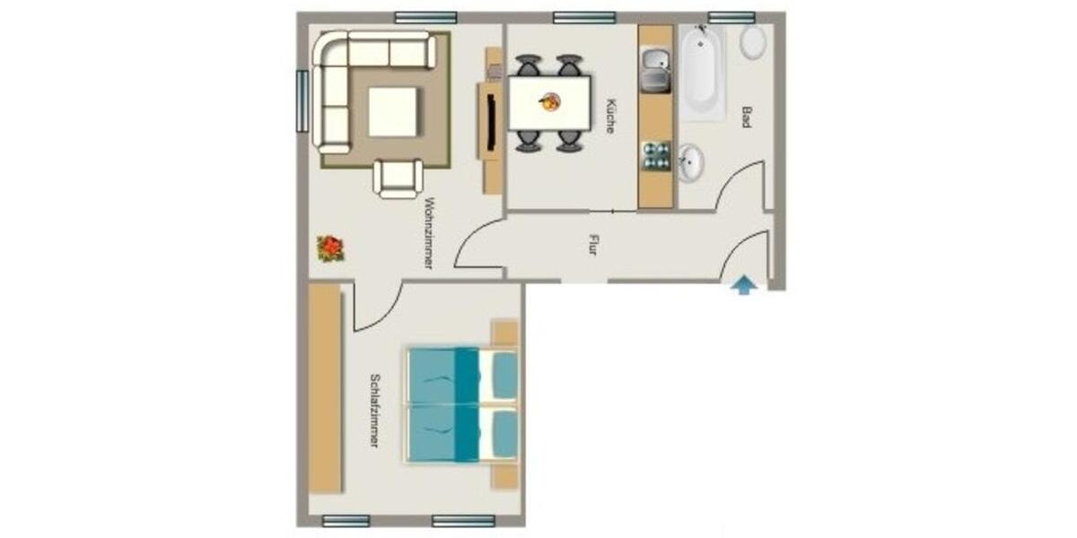 Erdgeschoßwohnung Oberhausen Alstaden - 2.5 Zimmer, 46 m&sup2;, 349&euro; | Angebot:25845048