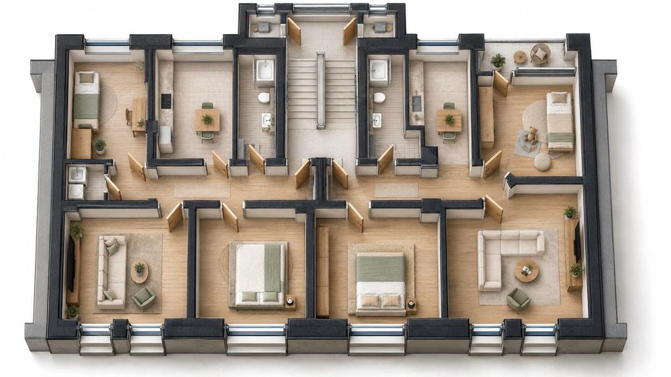 Etagenwohnung Wuppertal Gemarkung Langerfeld - 3 Zimmer, 75 m&sup2;, 191.880&euro; | Angebot:27499398