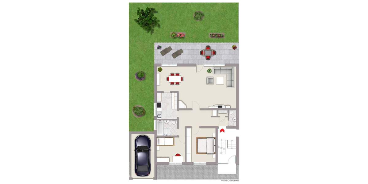 Große Erdgeschosswohnung mit Balkon, Gartenblick und Garage! 3 zimmer