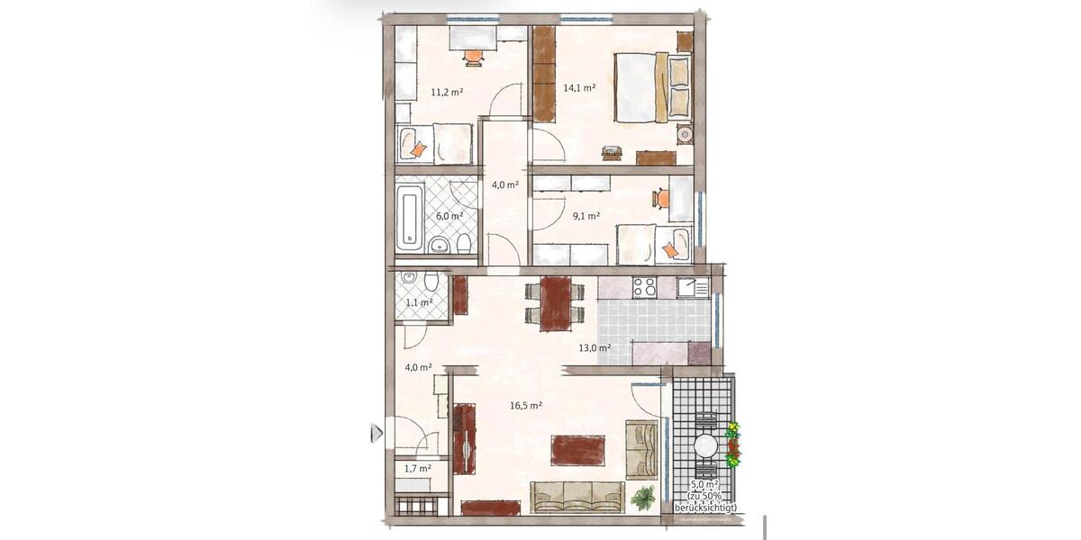 Etagenwohnung Essen Stadtbezirk VI - 4.5 Zimmer, 83 m&sup2;, 199.000&euro; | Angebot:27474993