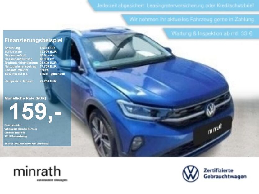 VW Taigo 21.704 km 21.630 € Duisburg-Rheinhausen 47226