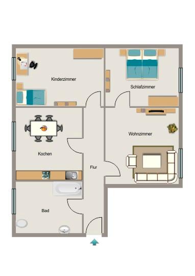 Dachgeschoßwohnung Bottrop Batenbrock - 3.5 Zimmer, 62 m&sup2;, 309&euro; | Angebot:26338380
