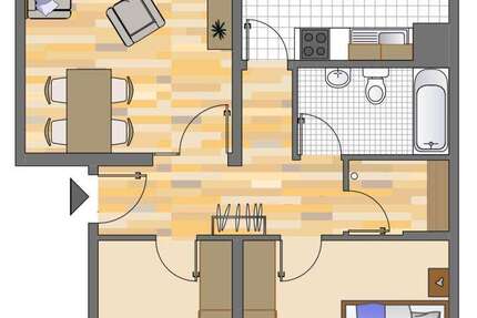 Wohnung Gelsenkirchen Hassel - 3 Zimmer, 75 m&sup2;, 499&euro; | Angebot:27169159