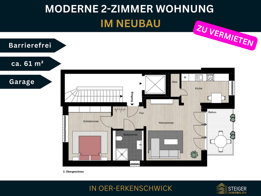 Wohnung zum Mieten in Oer-Erkenschwick 610 € 61 m²
