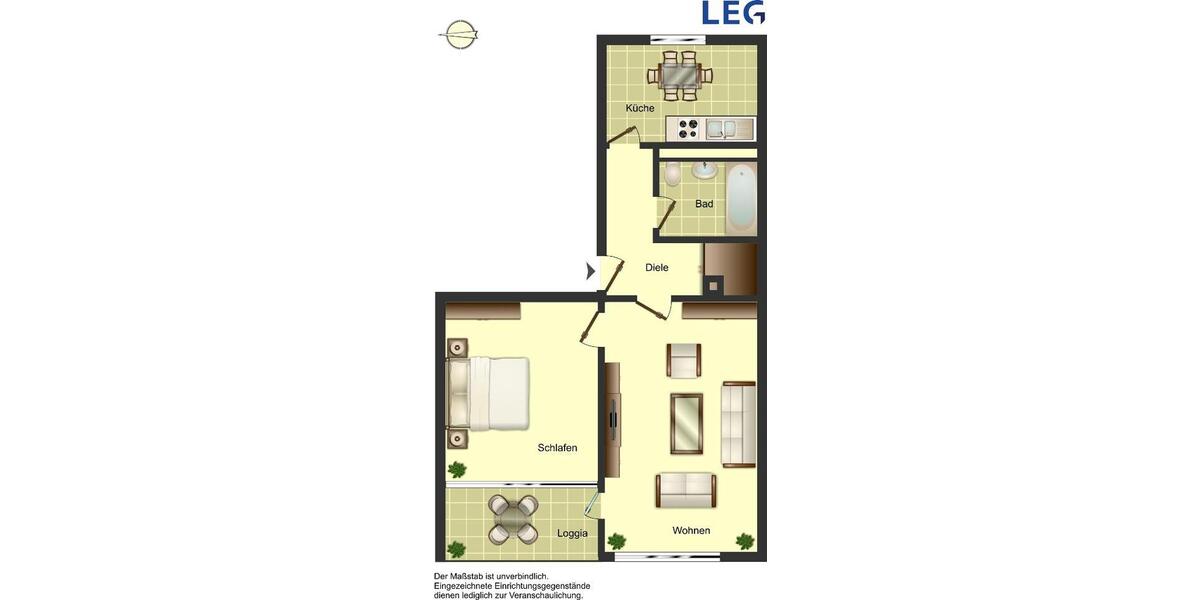 Gut geschnittene 2-Zimmer-Wohnung in Ratingen West 2 zimmer