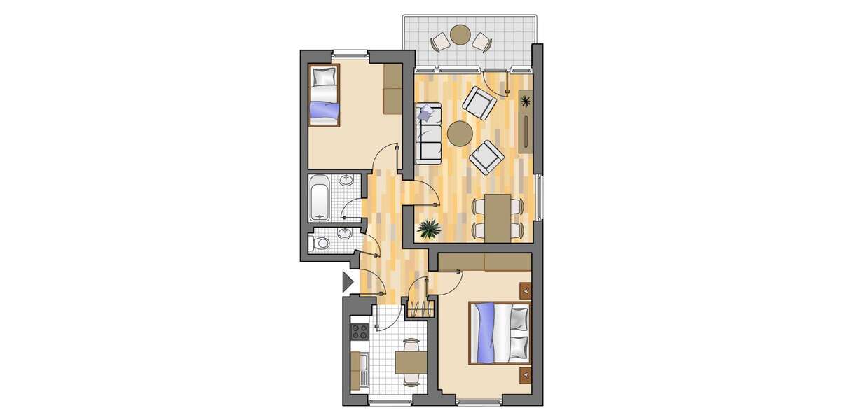 Etagenwohnung Marl Hamm - 3.5 Zimmer, 62 m&sup2;, 499&euro; | Angebot:26458118