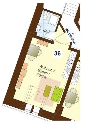 Etagenwohnung Gevelsberg - 1 Zimmer, 31 m&sup2;, 339&euro; | Angebot:26892797