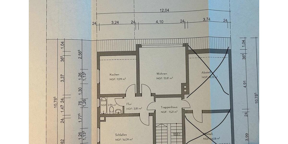 Dachgeschoßwohnung Bochum Eppendorf - 2 Zimmer, 51 m&sup2;, 785&euro; | Angebot:25269483