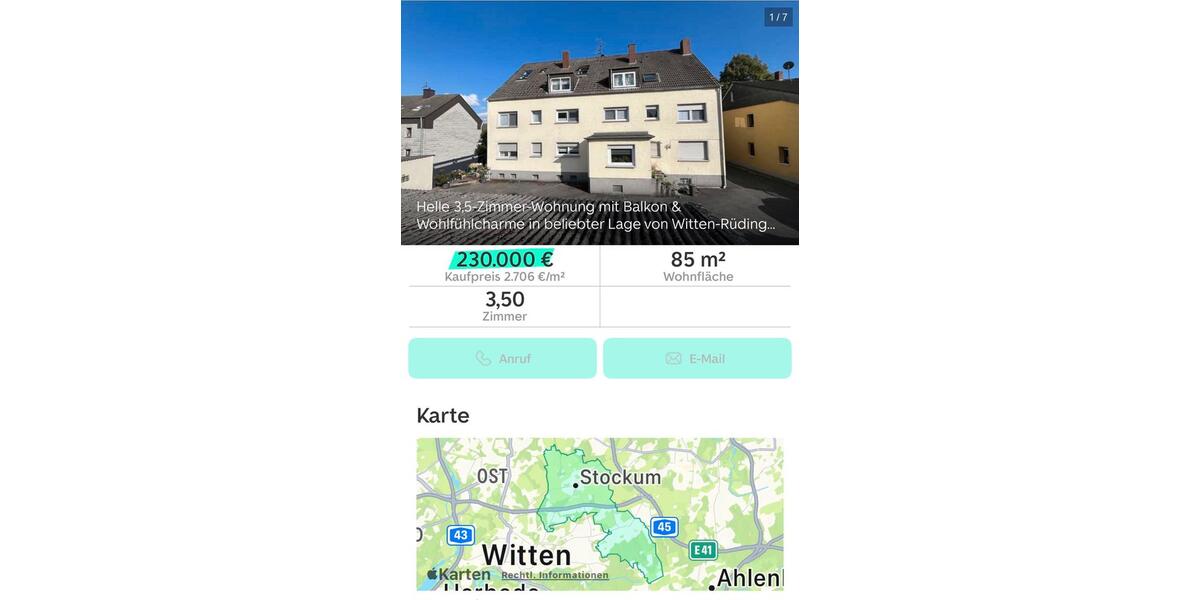 Eigentumswohnung zum Verkauf in Witten- Rüdinghausen von Privat. 3 zimmer