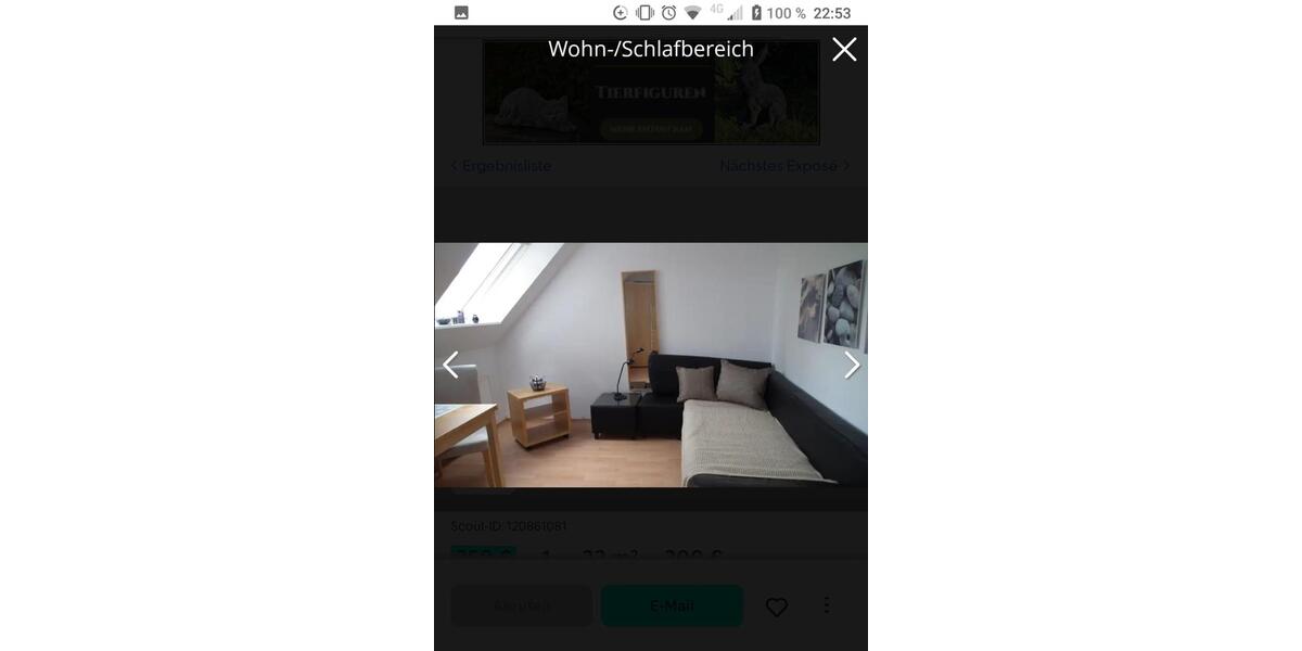 Dachgeschoßwohnung Wülfrath - 1 Zimmer, 24 m&sup2;, 375&euro; | Angebot:25146707
