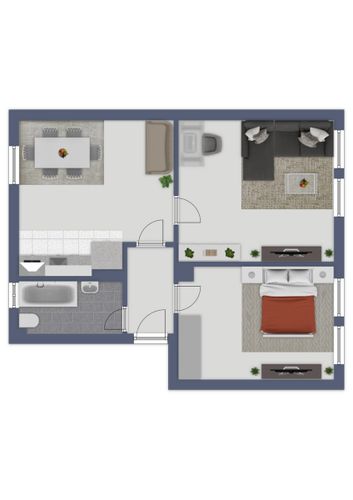 Etagenwohnung Duisburg Essenberg - 2 Zimmer, 54 m&sup2;, 425&euro; | Angebot:26646870