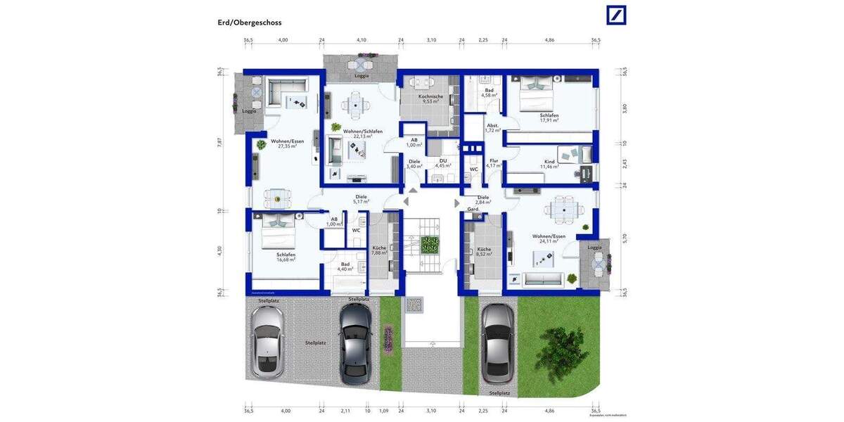 Zwei großzügige Mehrfamilienhäuser mit 18 WE und 18 Stellplätze 4 zimmer