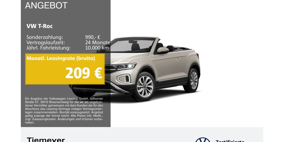 VW T-Roc 2.002 km 27.400 &euro; Duisburg 47059
