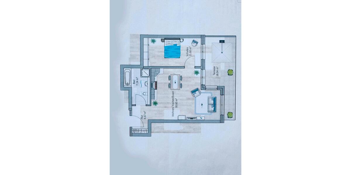 Neuwertige 2-Zimmer-Wohnung mit Terrasse und TG-Stellplatz 2 zimmer