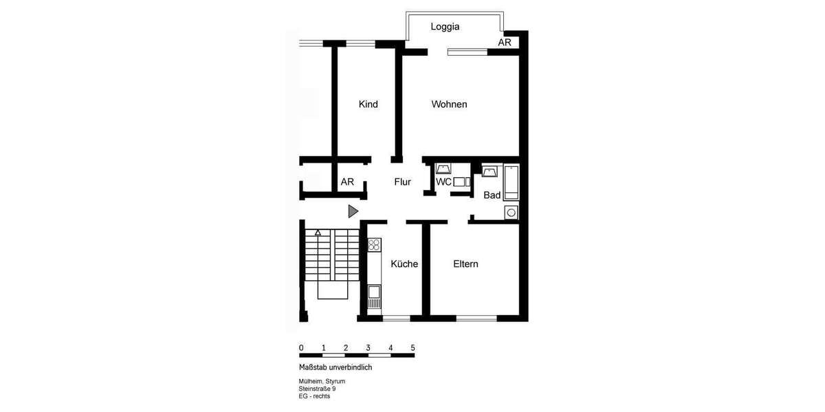 Etagenwohnung Mülheim Rechtsruhr-Nord - 3.5 Zimmer, 79 m&sup2;, 669&euro; | Angebot:26933356