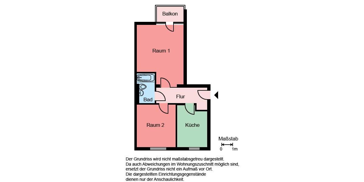 Etagenwohnung Bochum Günnigfeld - 2 Zimmer, 60 m&sup2;, 379&euro; | Angebot:24869542