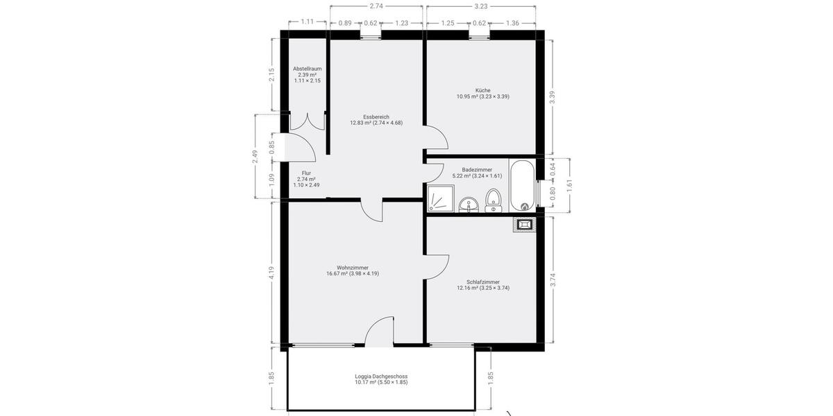 modernisierte 3,5-Zimmer-Dachgeschosswohnung Wohnung inkl Stellpl 3.5 zimmer