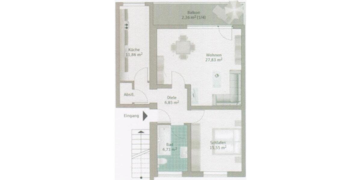 Dachgeschoßwohnung Dinslaken Lohberg - 2.5 Zimmer, 72 m&sup2;, 185.000&euro; | Angebot:27446989