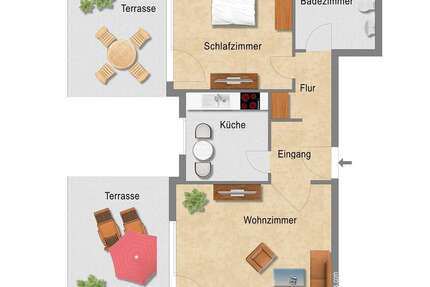 Wohnung Essen Stadtbezirk VII - 2 Zimmer, 64 m&sup2;, 306&euro; | Angebot:26863107