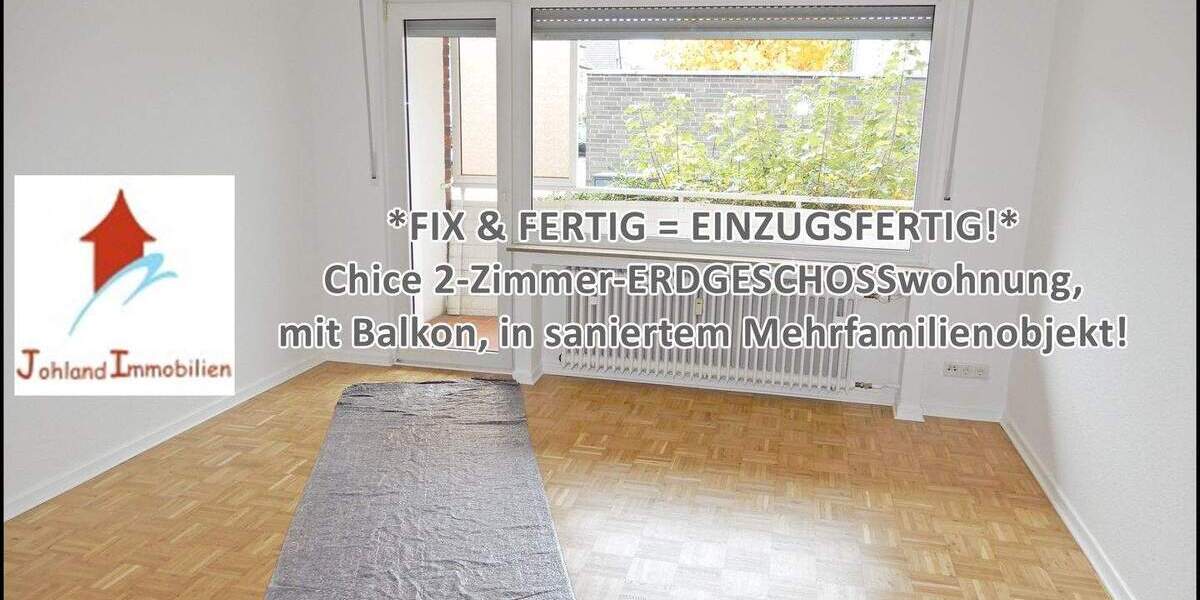 *FIX & FERTIG = EINZUGSFERTIG!* Chice 2-Zimmer-ERDGESCHOSSwohnung, mit Balkon, in saniertem Mehrfamilienobjekt! 2 zimmer