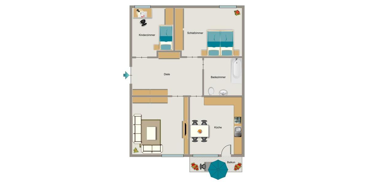 Etagenwohnung Gelsenkirchen Rotthausen - 3.5 Zimmer, 71 m&sup2;, 533&euro; | Angebot:26498528