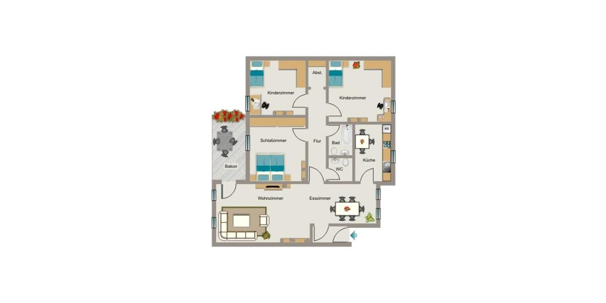 Dachgeschoßwohnung Recklinghausen Berghausen - 4.5 Zimmer, 86 m&sup2;, 447&euro; | Angebot:25643796