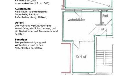 Wohnung Bochum Eppendorf - 2 Zimmer, 46 m&sup2;, 380&euro; | Angebot:25809200