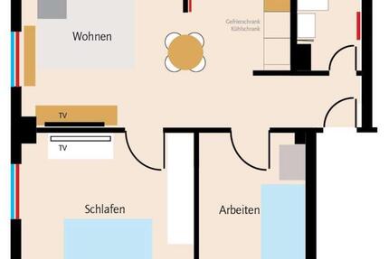 Bochum Weitmar-Mark, 3 Zi, KDB, 55 qm, DG, 650,- KM zimmer