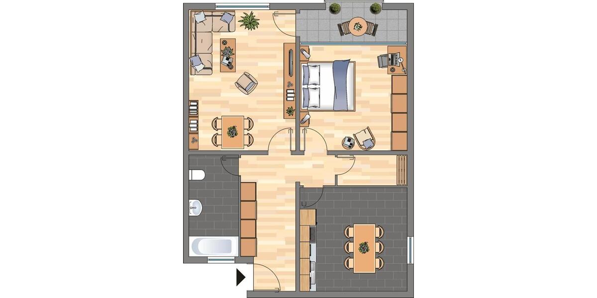 Erdgeschoßwohnung Velbert Velbert-Mitte - 2 Zimmer, 73 m&sup2;, 519&euro; | Angebot:25861525