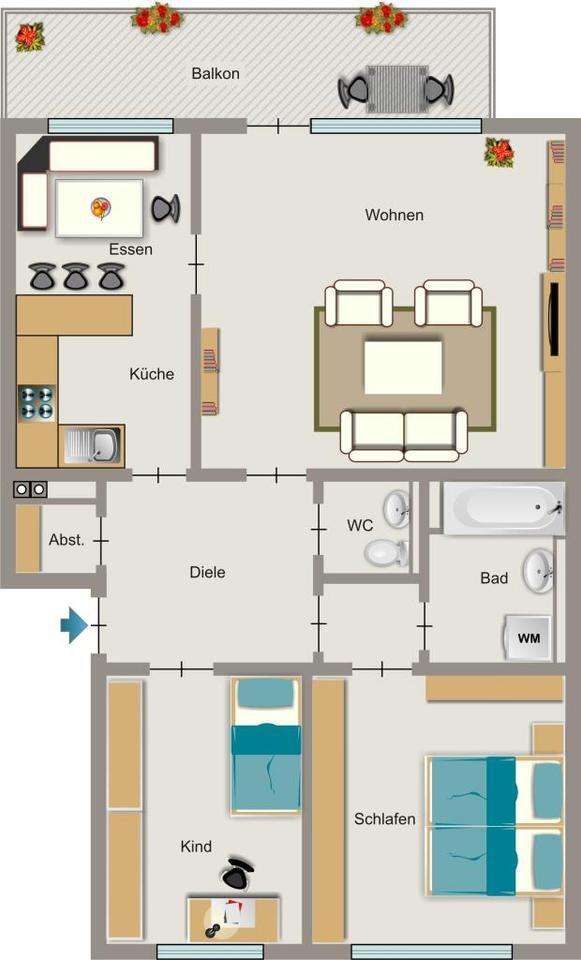 Wenn es einmal zu eng wird, haben wir die passende Wohnung. zimmer