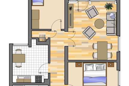 Wohnung Gelsenkirchen Scholven - 4 Zimmer, 71 m&sup2;, 499&euro; | Angebot:26778101