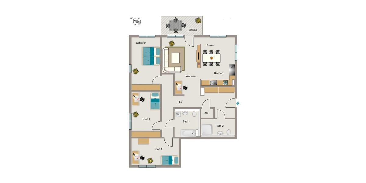 Etagenwohnung Bochum Bochum-Nord - 4 Zimmer, 130 m&sup2;, 1.752&euro; | Angebot:25209215