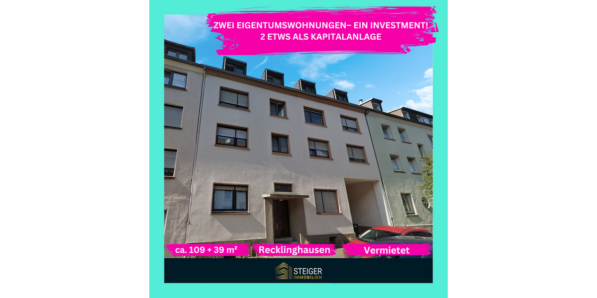 Etagenwohnung Recklinghausen - 5 Zimmer, 102 m&sup2;, 229.000&euro; | Angebot:25300504