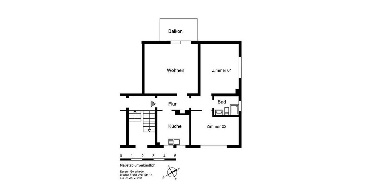 Erdgeschoßwohnung Essen Stadtbezirk IV - 3 Zimmer, 71 m&sup2;, 765&euro; | Angebot:26455650