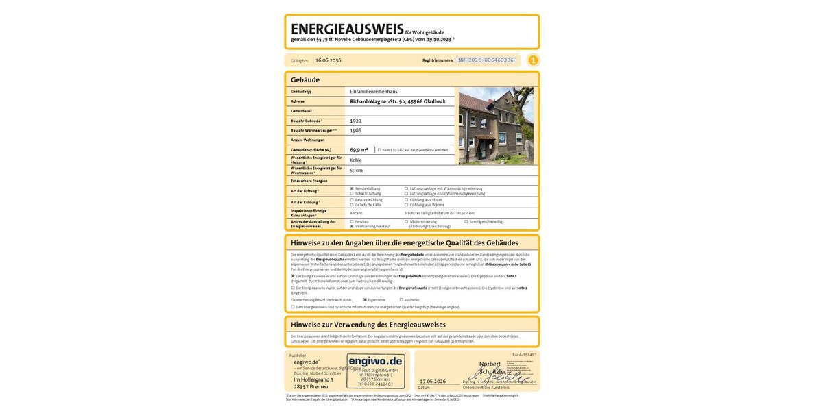 Reihenhaus Gladbeck Alt-Rentfort - 3 Zimmer, 76 m&sup2;, 175.000&euro; | Angebot:26935752