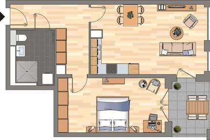 Wohnung Essen Südviertel - 2 Zimmer, 64 m&sup2;, 799&euro; | Angebot:27184161