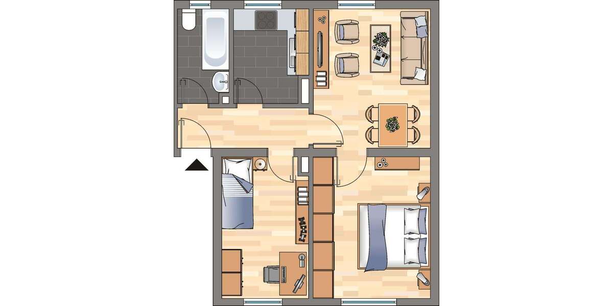 Etagenwohnung Witten Herbede - 3 Zimmer, 51 m&sup2;, 389&euro; | Angebot:26492348