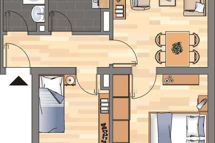 Wohnung Witten Herbede - 3 Zimmer, 51 m&sup2;, 389&euro; | Angebot:26492348