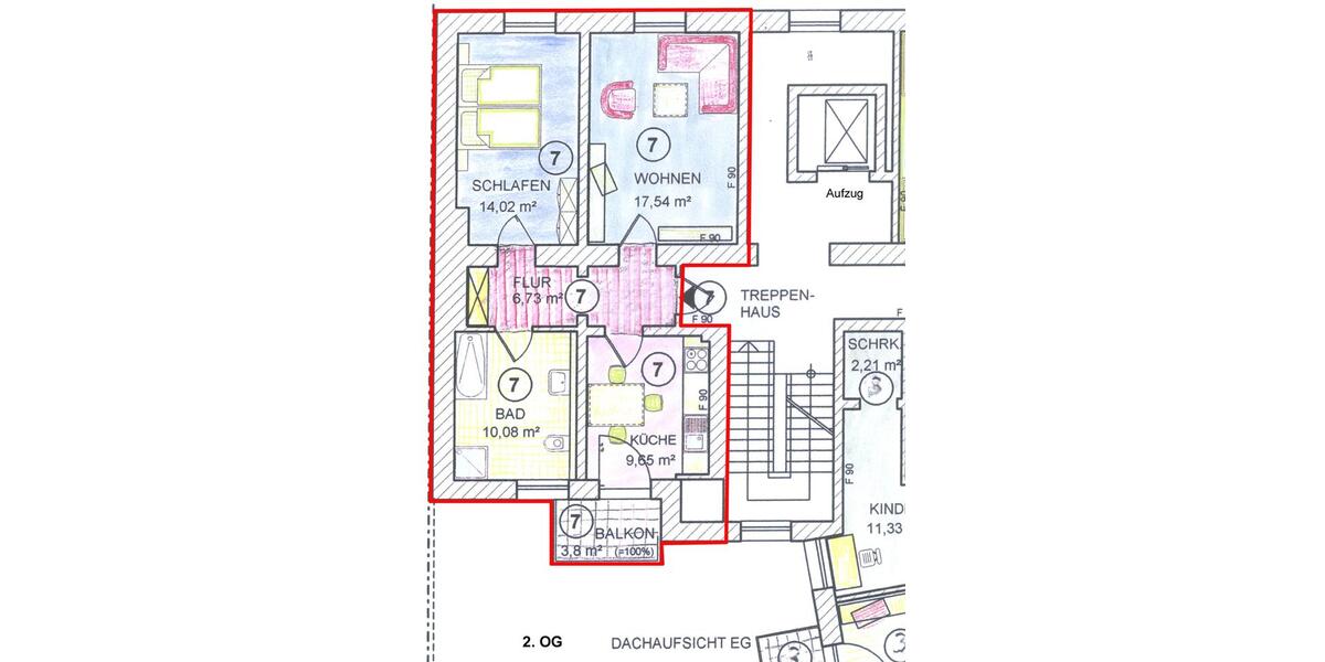 Ruhige 2-Zimmer-Wohnung mit Badewanne 2 zimmer