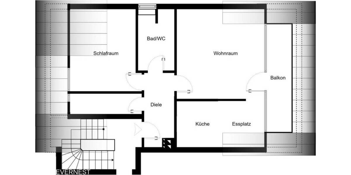 Etagenwohnung Wuppertal Ronsdorf - 2 Zimmer, 59 m&sup2;, 174.900&euro; | Angebot:26487243