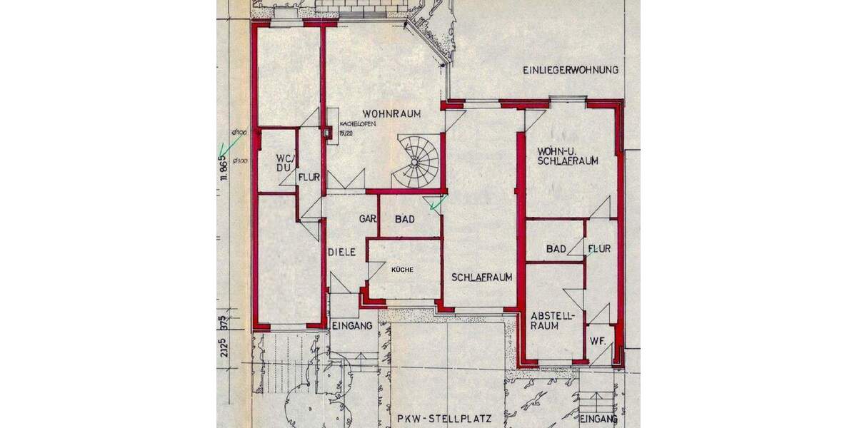 Bungalow mit großer Grundfläche Fußbodenheizung & Dämmung 1 zimmer