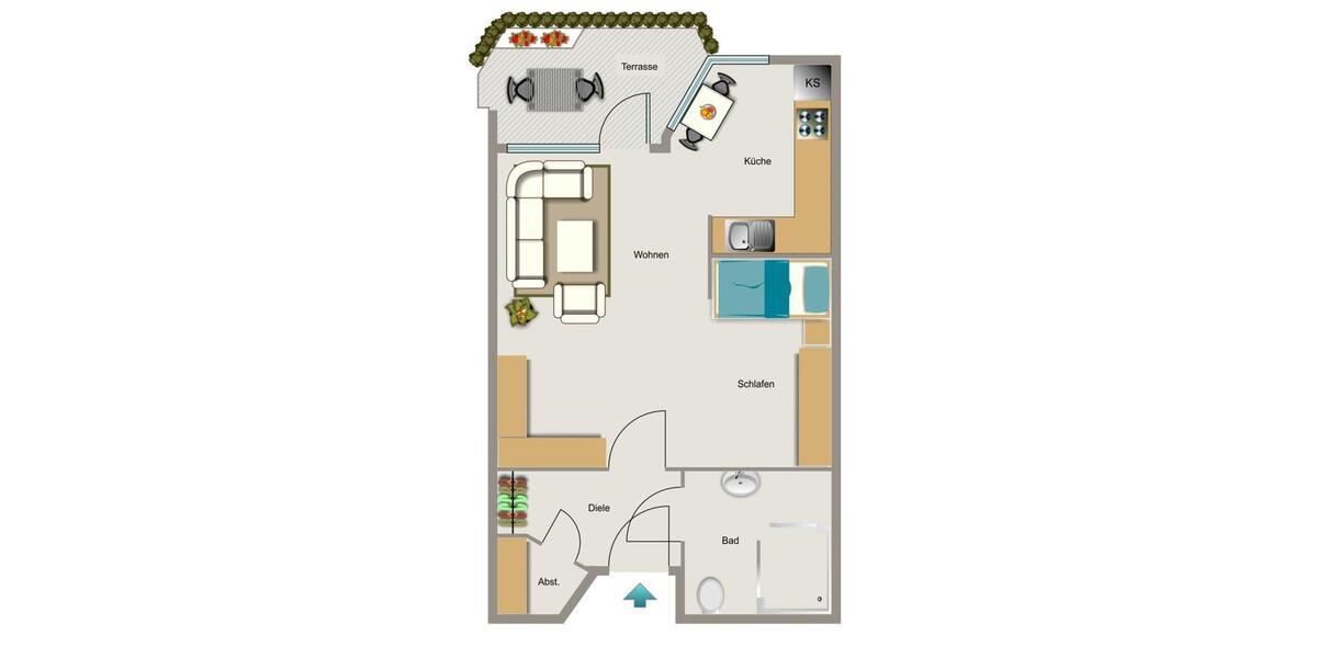 Etagenwohnung Bochum Querenburg - 1.5 Zimmer, 47 m&sup2;, 288&euro; | Angebot:26449936