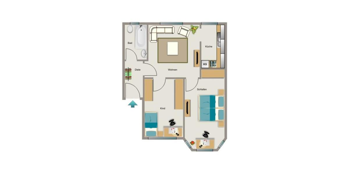 Demnächst frei! 3-Zimmer-Wohnung in Duisburg Hochemmerich 3.5 zimmer