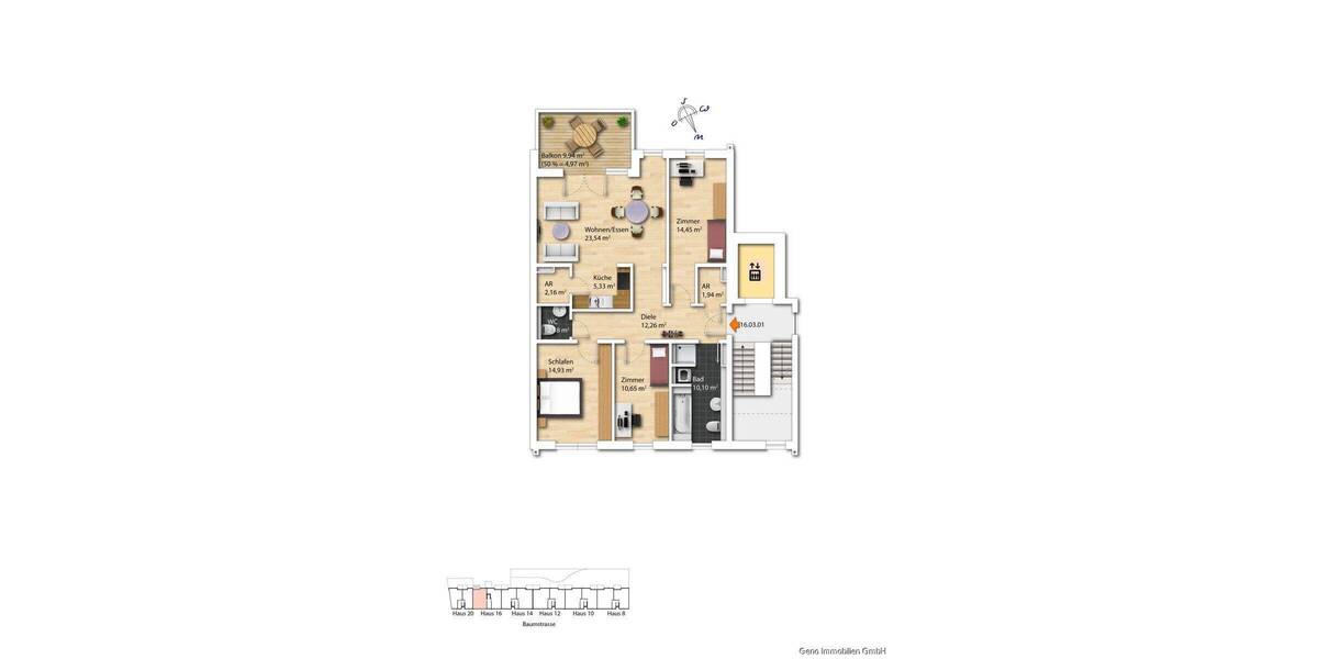 Etagenwohnung Essen Südviertel - 4 Zimmer, 102 m&sup2;, 1.424&euro; | Angebot:26918103